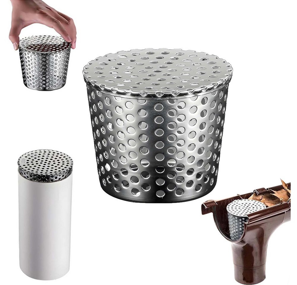 PRIISF Laubschutznetz Dachrinnen Laubschutz Abflüsse Regenrinnen Fallrohrschutz 50-110mm (Laubfang Gitter Edelstahl 304 Dachrinnenschutz, Flachdachablauf Laubfang Fallrohr Dachrinnensieb), Dachrinne Laubfänger Laubfangkorb Rundfallrohr Laubschutz von PRIISF