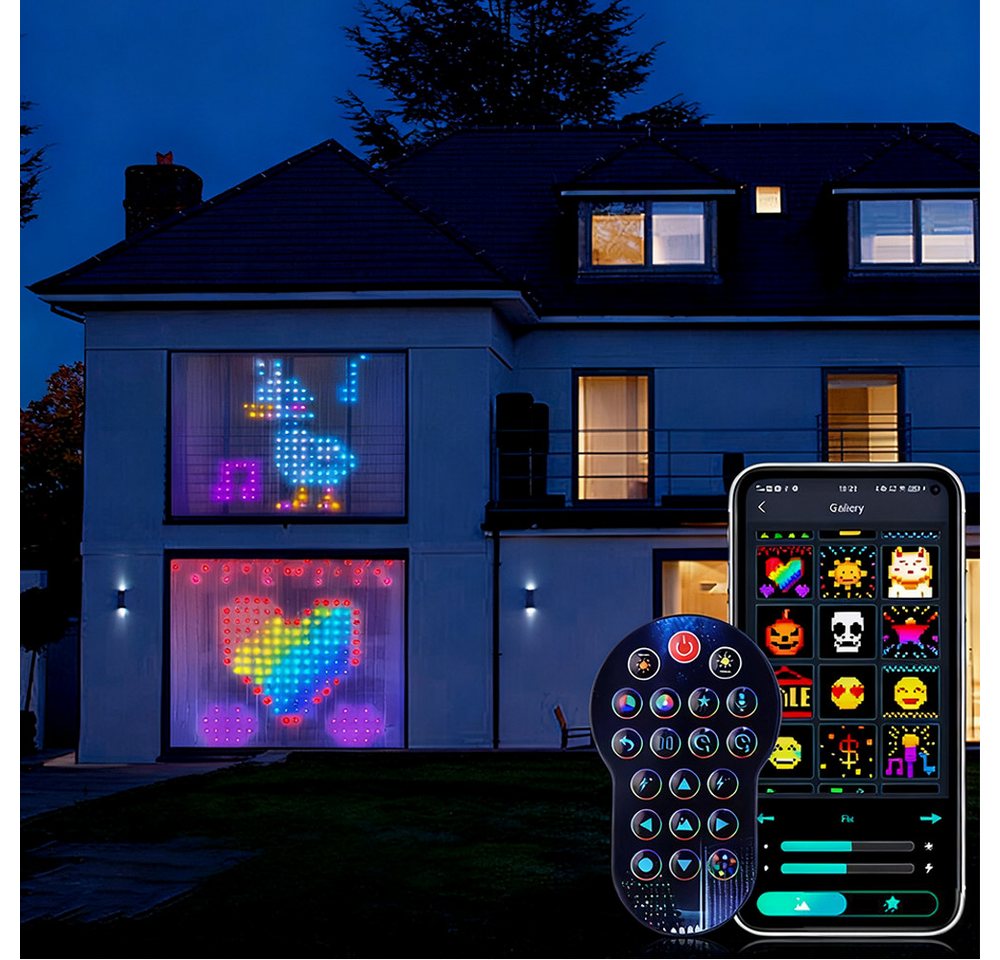 PRIISF Lichterkette Smart Lichterkette Vorhang LED Lichtervorhang RGB Dynamisch DIY Muster, Lichtervorhang mit Fernbedienung/APP Musik Party Hochzeite Weihnachten PRIISF Lichterkette Smart Lichterkette Vorhang LED Lichtervorhang RGB Dynamisch DIY Muster, Lichtervorhang mit Fernbedienung/APP Musik Party Hochzeite Weihnachten von PRIISF