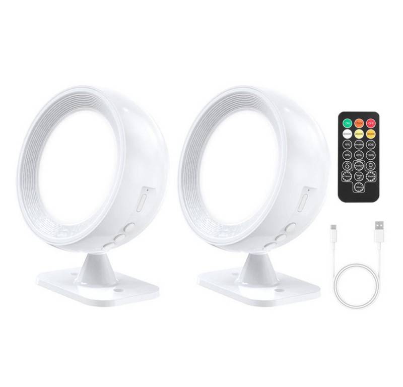 PRIISF Nachttischlampe LED Wandleuchte Innen Wandlampe Wandlichter leselicht Dimmbar mit Akku, USB-Ladefunktion, 4 Helligkeitsstufen 4 Farbmodi 360° drehbare,Touch Control mit Fernbedienung, ohne bohren und stromanschluss, für Schlafzimmer Treppenhaus Flur Wohnzimmer kabellose wandleuchten von PRIISF