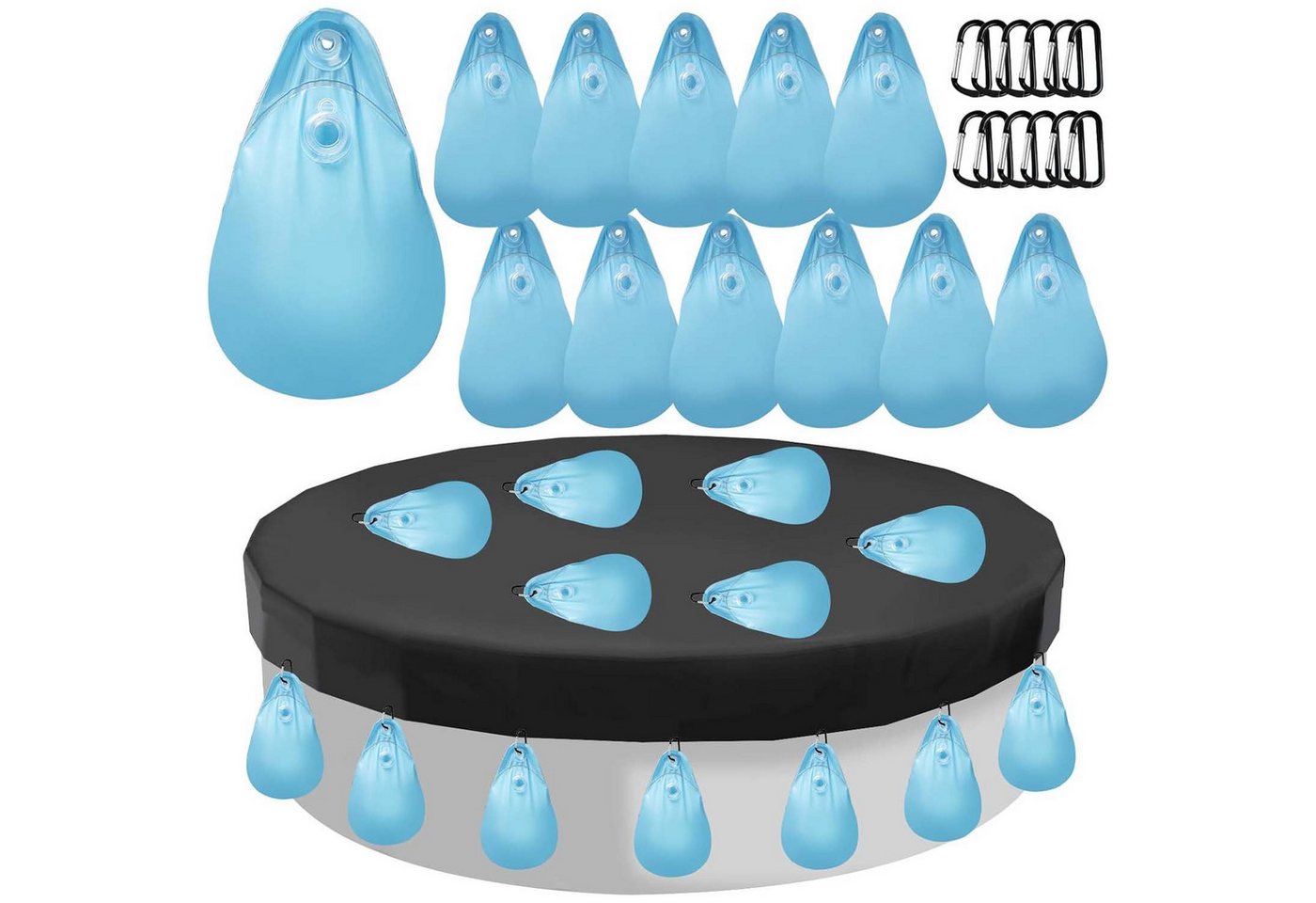 PRIISF Pool-Abdeckplane 12 Stück Pool-Wasserbeutel Winter Poolabdeckung Gewichte Wassersack (Schwimmbadabdeckung Hängende Tasche für Poolabdeckung Winter, Winter Pool Abdeckplane Beschwerungssack Pool Wandtaschen), Pool Poolkissen Winter Luftkissen Winterkissen Poolpolster Abdeckung PRIISF Pool-Abdeckplane 12 Stück Pool-Wasserbeutel Winter Poolabdeckung Gewichte Wassersack (Schwimmbadabdeckung Hängende Tasche für Poolabdeckung Winter, Winter Pool Abdeckplane Beschwerungssack Pool Wandtaschen), Pool Poolkissen Winter Luftkissen Winterkissen Poolpolster Abdeckung von PRIISF