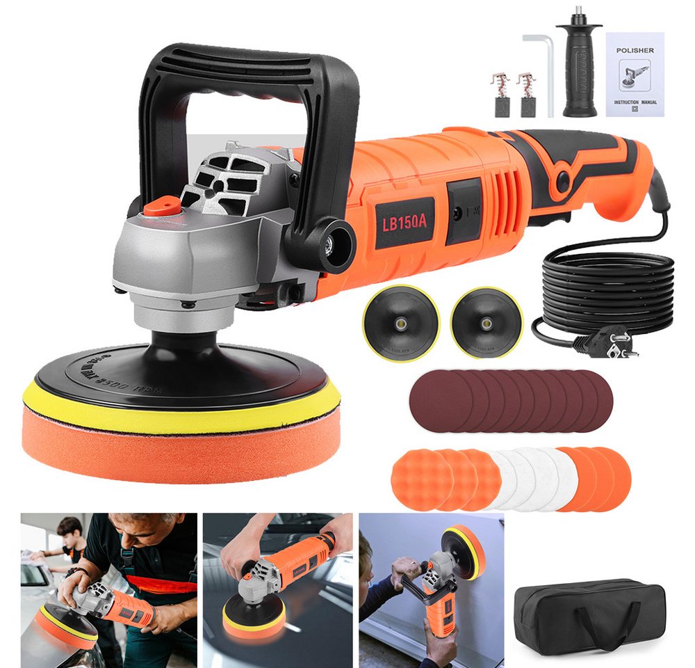 PRIISF Rotationspoliermaschine Exzenter Poliermaschine 1580W Geschwindigkeit 150/180mm Polierpad Kit, 500 min. U/min, 3300 max. U/min, 7 Variable Auto Poliermaschine 29 tlg. für Boot KFZ Poliere und Wachse PRIISF Rotationspoliermaschine Exzenter Poliermaschine 1580W Geschwindigkeit 150/180mm Polierpad Kit, 500 min. U/min, 3300 max. U/min, 7 Variable Auto Poliermaschine 29 tlg. für Boot KFZ Poliere und Wachse von PRIISF