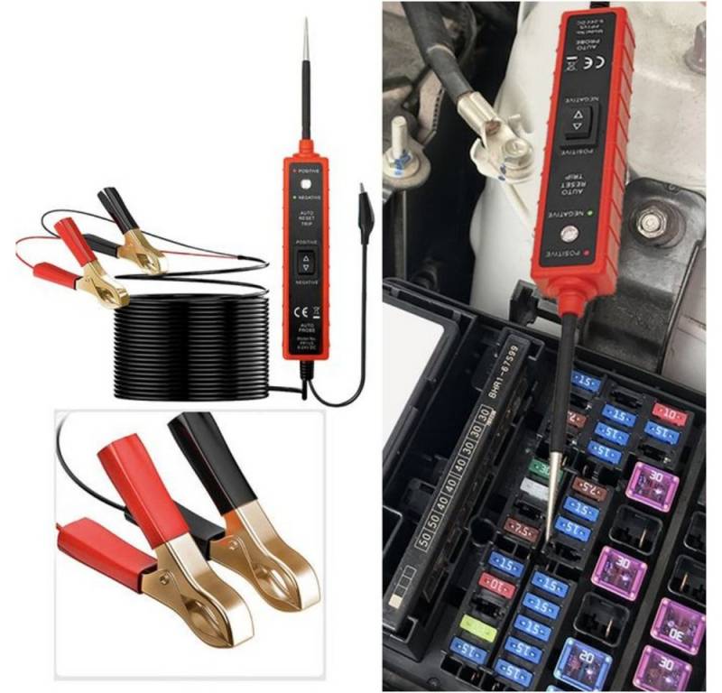 PRIISF Spannungsprüfer LKW KFZ Batterietester 2-polig DC Durchgangsprüfer Stromkreistester, (Zweipoliger Spannungsmesser Spannungstester, Zweipoliger Spannungs- und Durchgangsprüfer 6V - 24V), Prüfer Strom Messgerät Drehfeldmessgerät Spannungsprüfer von PRIISF