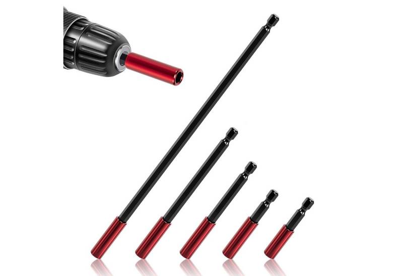 PRIISF Stecknüsse Lange Magnet 1/4" Bithalter Verlängerung Sortiment 50 60 100 150 300mm, 5 Stück Bithalter Magnetisch Schnellwechsel 1/4 Zoll Sechskantschaft, Universalhalter Verlängerung Bithalter Adapter Magnetische Bohrer, für Bohrmaschine Schraubendreher Gewindeschraube Akkuschrauber von PRIISF