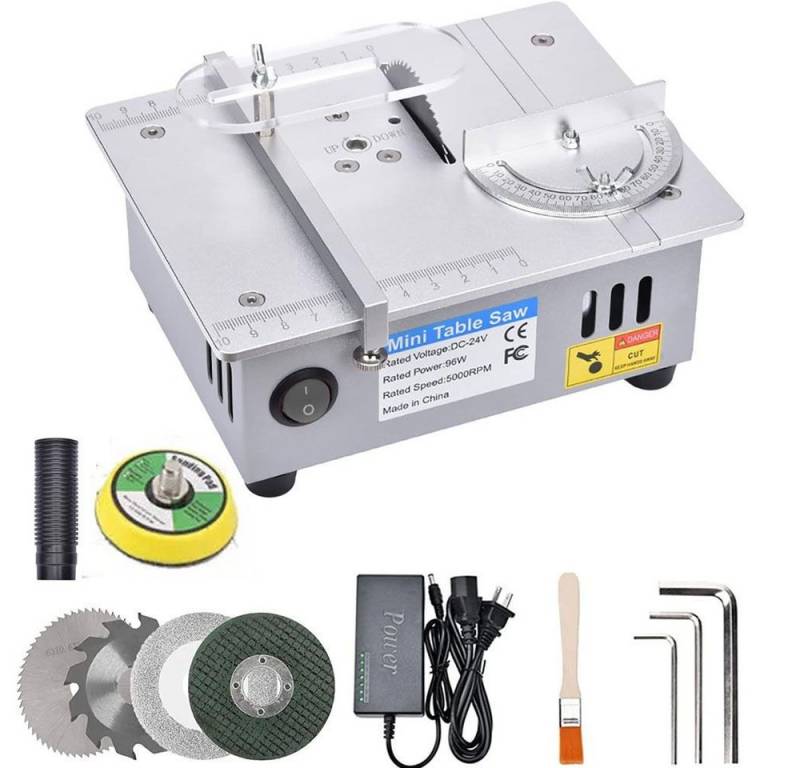 PRIISF Tischkreissäge Tisch-Miniatur-Tischsäge DIY 96W Mini Table Saw Elektrische Kreissäge, 18x14x8cm(LxBxH), Holz PCB Kunststoff PVC Schneidemaschine Holzbearbeitung von PRIISF