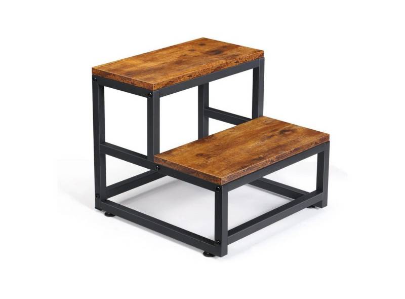 PRIISF Tritthocker Fußhocker Bad Duschhocker Holz Metall Kinder Trittstuhl Anti-Rutsch von PRIISF