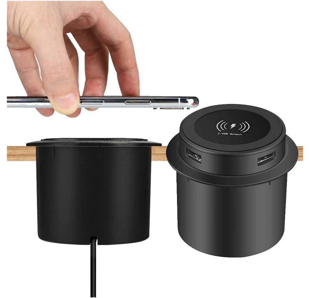 PRIISF Unterputz-Steckdose Induktive Ladestation Wireless Charger EINBAUSTECKDOSE TISCHSTECKDOSE, Induktions-Ladegerät mit 2 USB Anschluss VERSENKBAR, USB-Ladegerät Magnetisches Charger Ladegerät, Ladegerät kabelloses ladegerät Induktions Ladegerät Wireless Charger PRIISF Unterputz-Steckdose Induktive Ladestation Wireless Charger EINBAUSTECKDOSE TISCHSTECKDOSE, Induktions-Ladegerät mit 2 USB Anschluss VERSENKBAR, USB-Ladegerät Magnetisches Charger Ladegerät, Ladegerät kabelloses ladegerät Induktions Ladegerät Wireless Charger von PRIISF