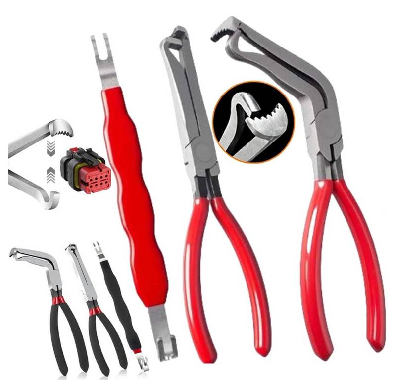 PRIISF Zangenset 3 Stück Elektrische Trennzange Auto Schlauchklemmen Verbindungszange, KFZ Verdrahtungswerkzeug Set Elektrische Trennzange für Techniker 3-tlg., Mehrzweck Reparaturwerkzeug für Zündkerzen und Rohrklemmen, Kraftstoffleitung Benzinklemme Automobilschlauch Trennwerkzeug Set von PRIISF