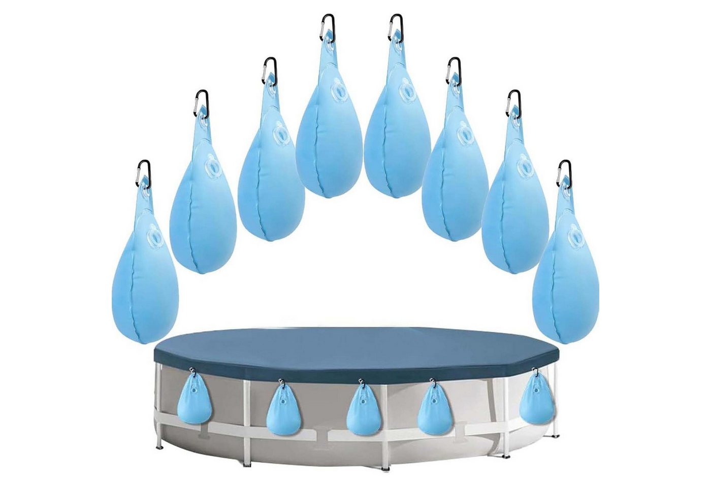 PRIISF aufblasbare Whirlpoolabdeckung Poolabdeckung Gewichte Wassersack 12 Pcs Set Winter Pool-Wasserbeutel, Pool Poolkissen Winter Luftkissen Winterkissen Pool Abdeckung PRIISF aufblasbare Whirlpoolabdeckung Poolabdeckung Gewichte Wassersack 12 Pcs Set Winter Pool-Wasserbeutel, Pool Poolkissen Winter Luftkissen Winterkissen Pool Abdeckung von PRIISF