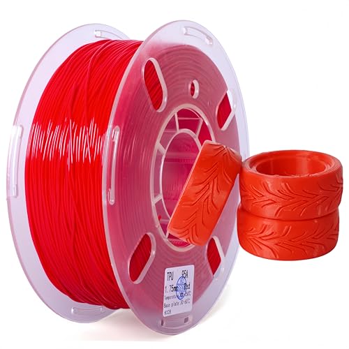 PRILINE TPU Filament, PRILINE High Flow/High Speed Printing 95A TPU Flexible Soft 3D Printer Filament 1KG 1.75mm Spool,Support Fast Printing, Red von PRILINE