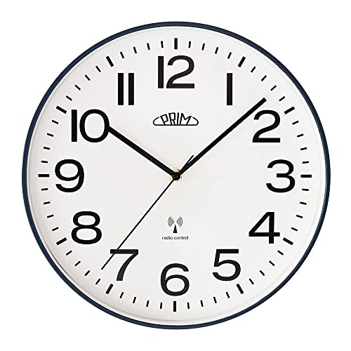PRIM Design Funkuhr Radio Classic Trendische Wanduhr, Weiß/Blau, Funkgesteuert, aus Kunststoff, Ø 300 mm Funk Wanduhr Modern, Wand-Deko, Perfekt als Küchenuhr Wand-Deko Wohnzimmer, Büro PRIM Design Funkuhr Radio Classic Trendische Wanduhr, Weiß/Blau, Funkgesteuert, aus Kunststoff, Ø 300 mm Funk Wanduhr Modern, Wand-Deko, Perfekt als Küchenuhr Wand-Deko Wohnzimmer, Büro von PRIM