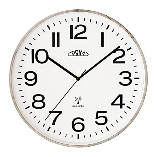 PRIM Design Funkuhr Radio Classic Trendische Wanduhr, Weiß/Grau, Marmor-Motiv, Funkgesteuert, aus Kunststoff, Ø 300 mm Funk Wanduhr Modern, Perfekt als Küchenuhr Wand-Deko Wohnzimmer, Büro PRIM Design Funkuhr Radio Classic Trendische Wanduhr, Weiß/Grau, Marmor-Motiv, Funkgesteuert, aus Kunststoff, Ø 300 mm Funk Wanduhr Modern, Perfekt als Küchenuhr Wand-Deko Wohnzimmer, Büro von PRIM