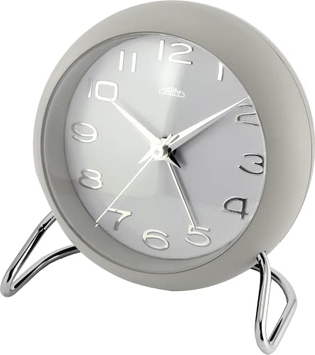 PRIM Dream Alarm Wecker | Analoger Wecker aus Kunststoff mit Metall-Füßen | Ouarz-Schrittmotor, Quartz-Taiwan | Eine Kombination aus modernem und Retro-Design | Grau… von PRIM