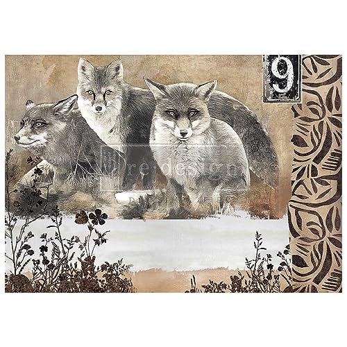 Prima Re-Design A1 Decoupage Fiber-Calm Foxes von PRIMA MARKETING INC