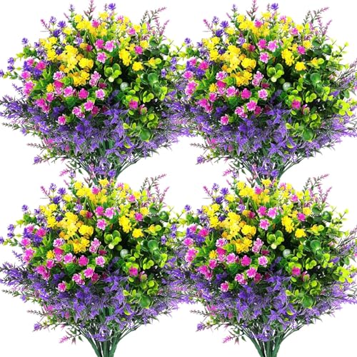 Primasion Künstliche Blumen, Eucaltprus UV-beständig, für drinnen und draußen, hängender Übertopf (gemischt) von PRIMAISON