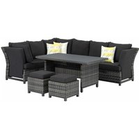 Dining Lounge Set Comino Deluxe Garten Möbel Sitzgruppe Anthrazit - Primaster von PRIMASTER