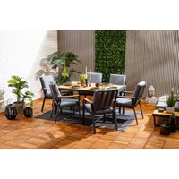 Dining Möbelset Eukalyptus Shanghai 7-teilig mit Tisch und Stühlen Sitzgruppe - Primaster von PRIMASTER