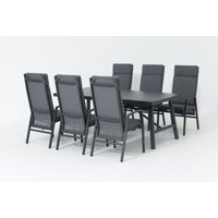 Garten-Essgruppe Sardegna Sitzgruppe 7 tlg. Alu stapelbar anthrazit - Primaster von PRIMASTER