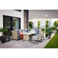 Gartenmöbel-Set Rattan/Aluminium Gartenlounge Sitzgruppe für 7 Pers - Primaster von PRIMASTER