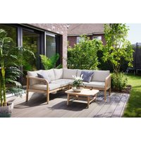 Gartenmöbel-Set Leros Holz Lounge Set Sitzgruppe Ecksofa Akazienholz - Primaster von PRIMASTER