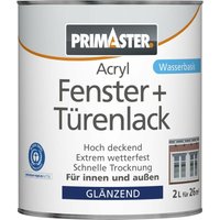 Primaster - Acryl Fenster- und Türenlack 2L Weiß Glänzend Innen & Außen von PRIMASTER