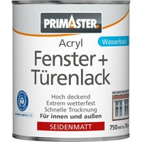 Primaster - Acryl Fenster- und Türenlack 750ml Weiß Seidenmatt Innen & Außen von PRIMASTER