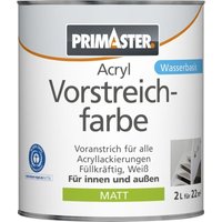 Acryl Vorstreichfarbe 2L Weiß Matt Grundanstrich Holz & Metall - Primaster von PRIMASTER