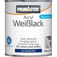 Acryl Weißlack 750ml Weiß Glänzend Wetterbeständig Holz & Metall - Primaster von PRIMASTER