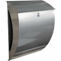 Primaster - Briefkasten Edelstahl Wandbriefkasten Zeitungsrolle Postkasten silber von PRIMASTER
