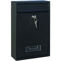 Primaster - Briefkasten schwarz Postkasten schwarz inkl 2 Schlüssel Namensschild von PRIMASTER