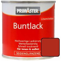 Primaster - Buntlack 125ml Feuerrot Seidenglänzend Wetterbeständig Holz & Metall von PRIMASTER