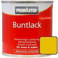 Primaster - Buntlack 125ml Signalgelb Seidenglänzend Wetterbeständig Holz & Metall von PRIMASTER