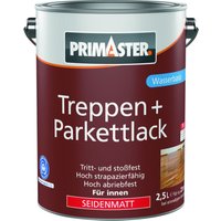 Primaster Treppen + Parkettlack farblos seidenmatt 2,5 L Lacke von PRIMASTER