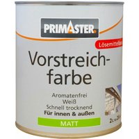 Primaster - Vorstreichfarbe 2L Weiß Matt Grundanstrich Holz & Metall Innen & Außen von PRIMASTER