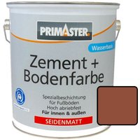 Primaster - Zementfarbe und Bodenfarbe 750ml Kupferbraun Seidenmatt Fußbodenfarbe von PRIMASTER