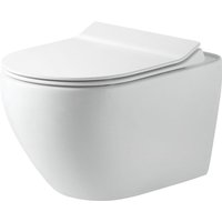 Primaster - Wand wc spülrandlos Salvando Tiefspüler weiß inkl. wc Sitz von PRIMASTER