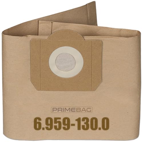 PRIMEBAG 10 Staubsaugerbeutel kompatibel zu Kärcher 6.959-130.0 Ersatzbeutel MV3 WD3 Premium WD 3 Battery WD 3.200 3.500 3-lagiges Filterpapier für Bestleistung beim Saugen von PRIMEBAG