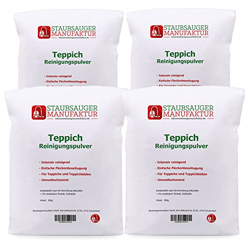 PRIMEBAG - 2 KG Teppich Reinigungspulver zum Reinigen von Teppichen z.B. mit Frischer Kit, TF730-733 oder FK360 CC / FK370 von Vorwerk - Bestleistung beim Saugen von PRIMEBAG