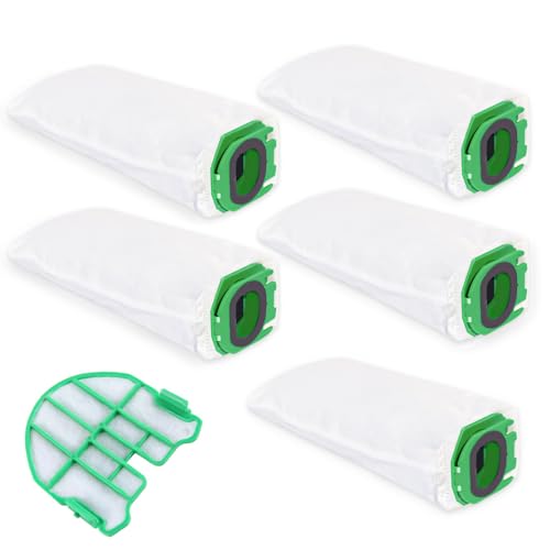 PRIMEBAG - 5 Hochwertige Staubsaugerbeutel 2 Filter für Vorwerk Kobold VB 100-10 Hochwertige Beutel mit Filter kompatibel mit Vorwerk Kobold VB100 FP100 FP 100 Akku-Staubsauger Ersatz von PRIMEBAG