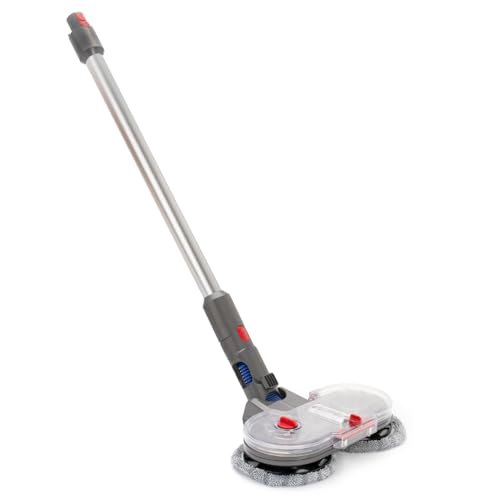 PRIMEBAG Saugrohr und Wischaufsatz kompatibel mit Dyson V10 V11 V15 V7 V8 SV10 SV11 Akkusauger - Wischmopp Aufsatz mit Wassertank, Füllbehälter & 6 waschbaren Mops - Alternativ für 969109 Silber von PRIMEBAG