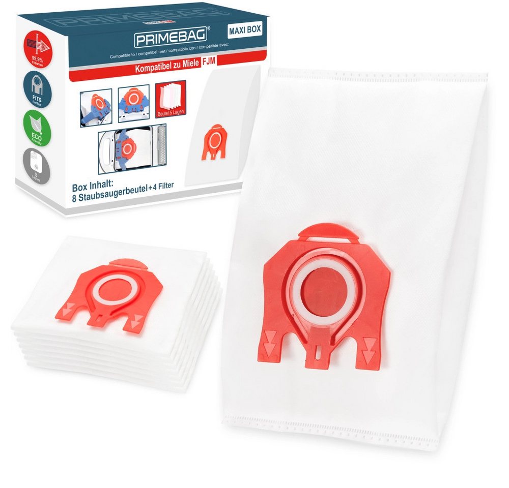 PRIMEBAG Staubsaugerbeutel 8 Vliesbeutel + Filter für Miele Typ FJM 3D Efficiency kompatibel PRIMEBAG Staubsaugerbeutel 8 Vliesbeutel + Filter für Miele Typ FJM 3D Efficiency kompatibel von PRIMEBAG