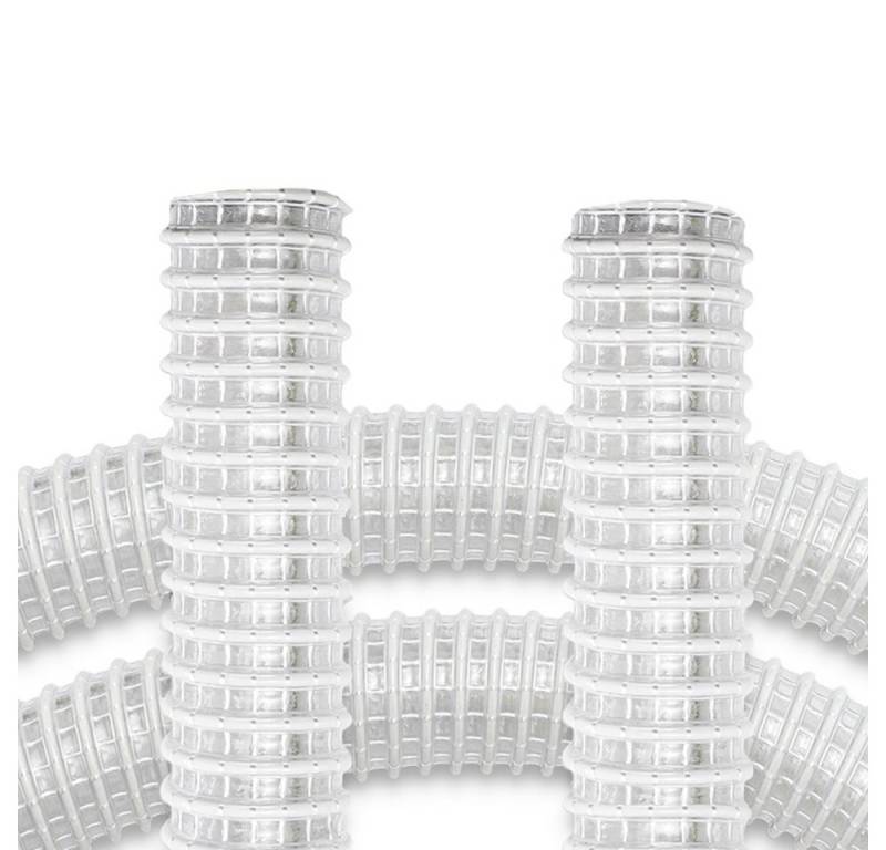 PRIMEBAG Staubsaugerschlauch 5 Meter Gewebeschlauch 50 mm mit Stahlfeder - Transparent von PRIMEBAG