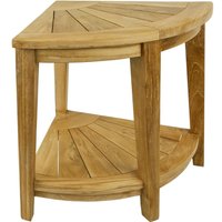 Bad Eck Hocker mit Regal 45 x 50 x 45 cm zertifiziertem Teakholz - Primematik von PRIMEMATIK