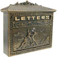 Primematik - Briefkasten Postkasten Retro Antik Vintage Gusseisen schwarze Oxid für wallmount Pferd von PRIMEMATIK
