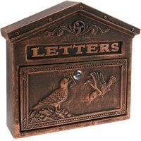 Primematik - Briefkasten Postkasten Retro Antik Vintage Gusseisen schwarze Oxid für wallmount Vögel von PRIMEMATIK