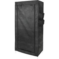 Garderobe Stoffschrank Faltschrank Kleiderschrank 70 x 45 x 155 cm schwarz mit Rolltor - Primematik von PRIMEMATIK