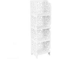 Holz-Kunststoff Regal Stehregal Standregal Steckregal Bücherregal mit 4 Regalen weiss 24x20x85cm - Primematik von PRIMEMATIK