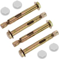 Primematik - Packung mit 4 Spreizdübeln aus Metall mit 12 x 85 mm Schraube mit weißer Kappe von PRIMEMATIK