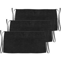 PrimeMatik - Schort Kellnerschürze 60 x 30 cm für Taille. Hüftschürze schwarz kurz mit 3 Taschen 3-pack von PRIMEMATIK