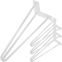 Tischbeine für Schreibtische Schränke Möbel aus Stahl 3 Stangen 41 cm weiss 4-Pack - Primematik von PRIMEMATIK