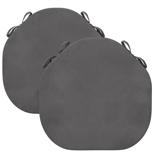 PRIMEPATIO Sitzkissen Stuhl Indoor, Hochdichter Schaumstoff-Stuhlauflage für Küchenstuhl, Esszimmerstuhl und Outdoor Gartenstuhl mit Bändern und Waschbar Bezug, Stuhlkissen 40x40x5cm 2er, Anthrazit PRIMEPATIO Sitzkissen Stuhl Indoor, Hochdichter Schaumstoff-Stuhlauflage für Küchenstuhl, Esszimmerstuhl und Outdoor Gartenstuhl mit Bändern und Waschbar Bezug, Stuhlkissen 40x40x5cm 2er, Anthrazit von PRIMEPATIO